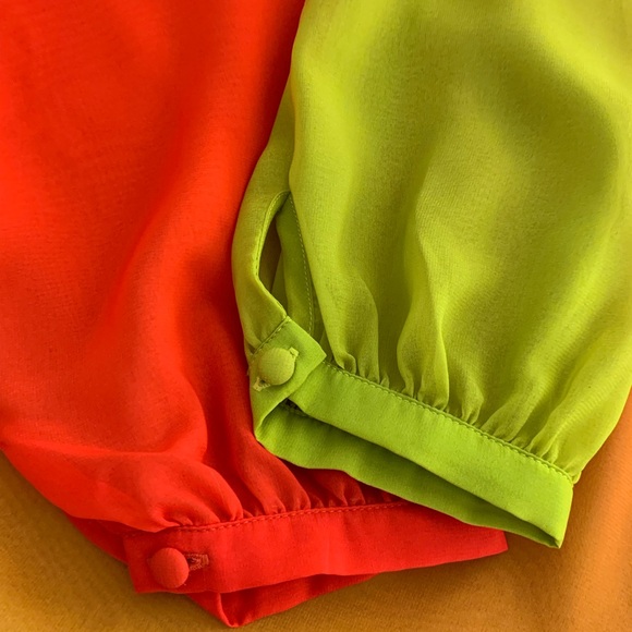 Ronny Kobo Timbra Ombre Chiffon Open V Back Dress Sz S - Picture 8 of 16